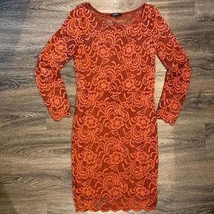 Vibrant rustic red Lace, hip hugging stunner